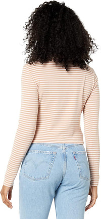 Levi's Women's Pink Striped Long Sleeve Turtleneck T-Shirt - 7DAY'S