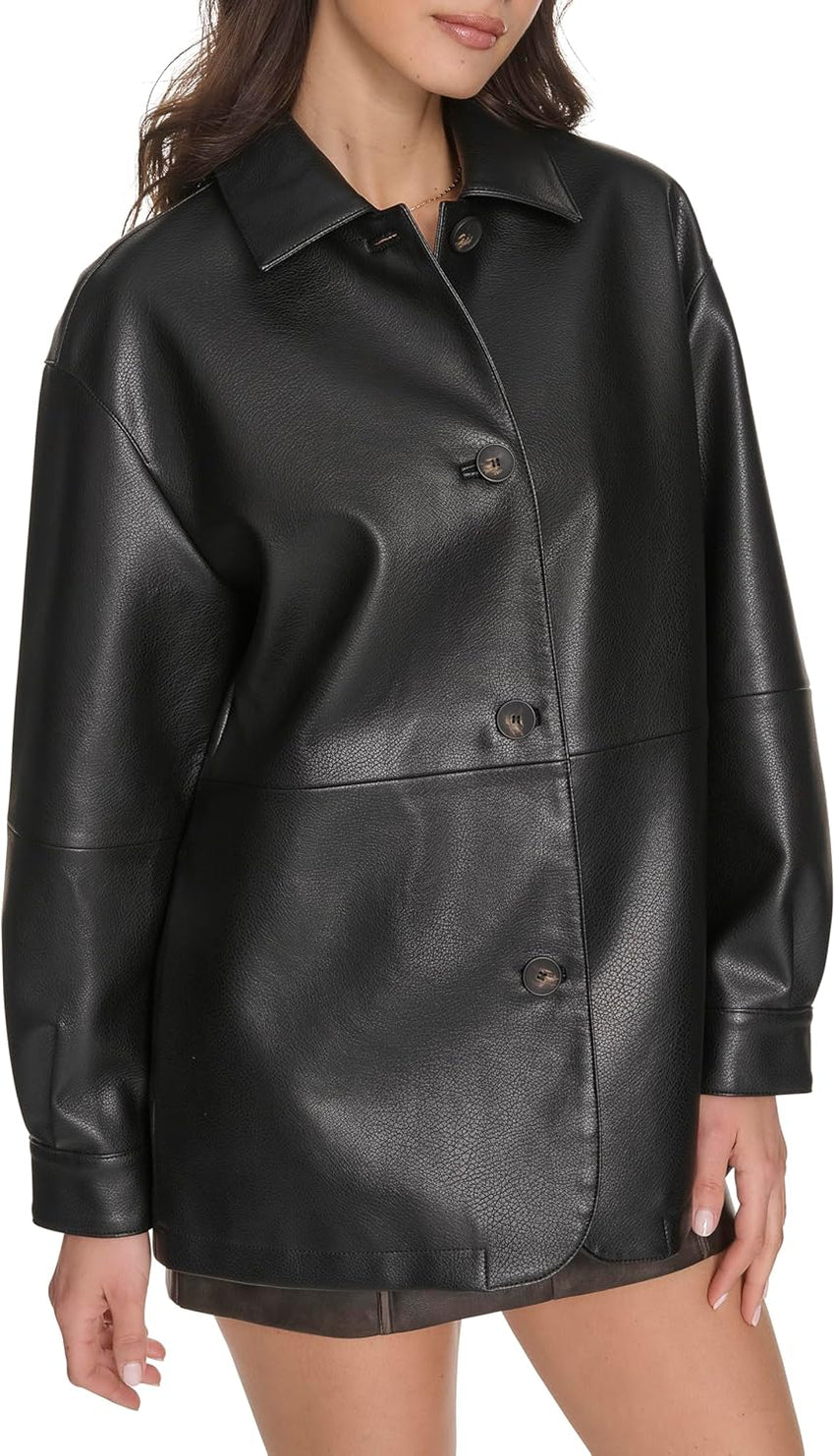 Levi's Women's Relaxed Fit Faux Leather Blazer - 7DAY'S