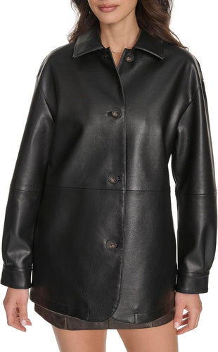 Levi's Women's Relaxed Fit Faux Leather Blazer
