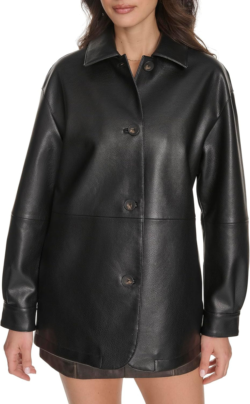 Levi's Women's Relaxed Fit Faux Leather Blazer - 7DAY'S