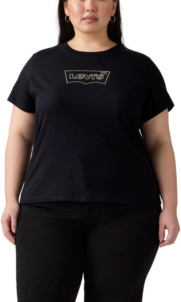 Levi's Women's Size Perfect Crewneck Tee Shirt (Also Available in Plus), (New) Batwing Shine Anthracite - 7DAY'S