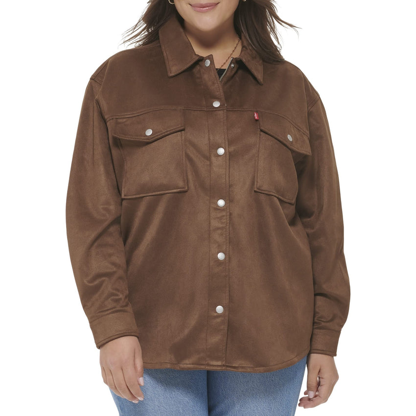 Levi's Women's Soft Faux Suede Shirt Jacket (Standard & Plus Sizes) - 7DAY'S