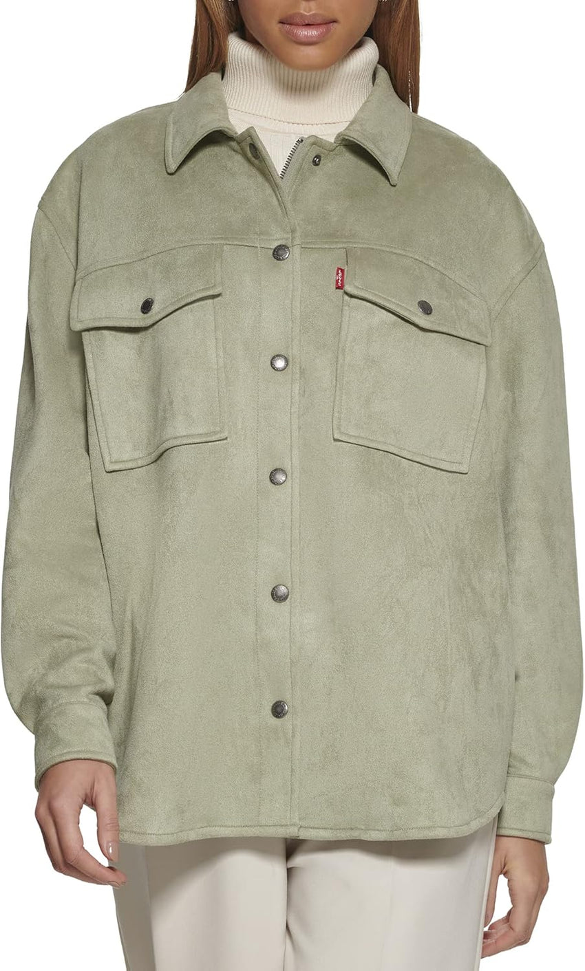 Levi's Women's Soft Faux Suede Shirt Jacket (Standard & Plus Sizes) - 7DAY'S