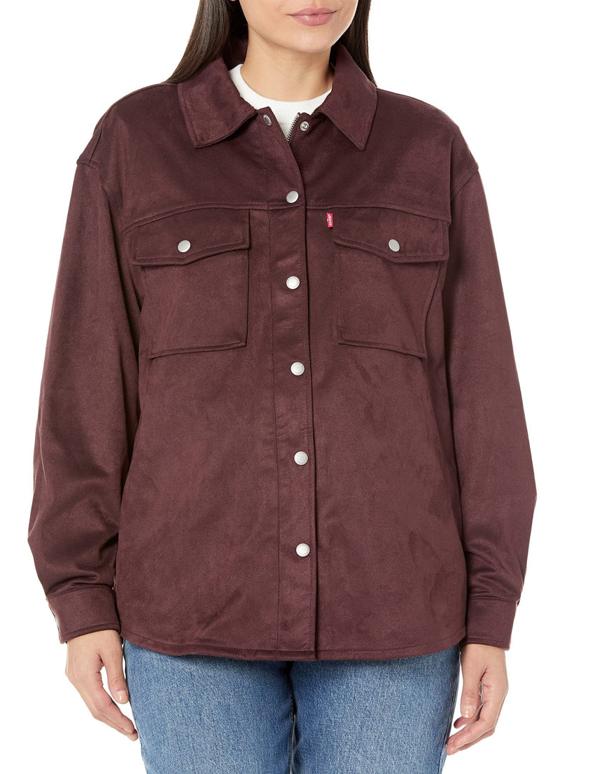 Levi's Women's Soft Faux Suede Shirt Jacket (Standard & Plus Sizes) - 7DAY'S