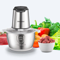 Liebe&Lecker Food Processor, Meat Grinder with 2 Bowls 8 Cup and 8 Cup, Food Chopper Electric Vegetable Chopper with 4 Large Sharp Blades for Fruits, Meat, Vegetables, Baby Food, Nuts, 2 Speed. - 7DAY'S