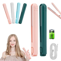 Life Sunny Mini Rechargeable Cordless Curling Iron - Dual Purpose for Short Hair (White) - 7DAY'S