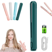 Life Sunny Mini Rechargeable Cordless Curling Iron - Dual Purpose for Short Hair (White) - 7DAY'S