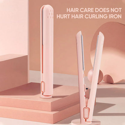 Life Sunny Mini Rechargeable Cordless Curling Iron - Dual Purpose for Short Hair (White) - 7DAY'S