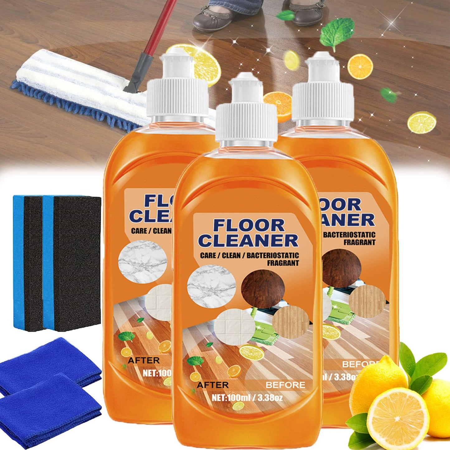 Lifesunny Floor Cleaner, Lifesunny Cleaner, Powerful Decontamination Floor Cleaner, Multi Effect Cleaning Without Damaging the Floor, Floor Cleaners for Tile and Wood Floors (2) - 7DAY'S