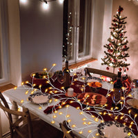 Lighted Birch Garland 7.87FT Lighted Twig Vine Lights 144LED Birch Garland with Lights String Light with Timer 8 Modes IP45 Waterproof for Christmas Fireplace Home Decoration - 7DAY'S