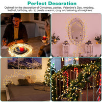 Lighted Birch Garland 7.87FT Lighted Twig Vine Lights 144LED Birch Garland with Lights String Light with Timer 8 Modes IP45 Waterproof for Christmas Fireplace Home Decoration - 7DAY'S