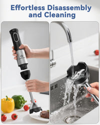 LINKChef 7 in 1 Immersion Blender Handheld, 800W Hand Blender Set, Scratch Resistant with 2 Titanium Steel Blades, 20 Speed and Turbo Mode, Includes Whisk, Milk Frother, Food Processor & Beaker - 7DAY'S