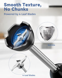 LINKChef 7 in 1 Immersion Blender Handheld, 800W Hand Blender Set, Scratch Resistant with 2 Titanium Steel Blades, 20 Speed and Turbo Mode, Includes Whisk, Milk Frother, Food Processor & Beaker - 7DAY'S