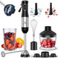 LINKChef 7 in 1 Immersion Blender Handheld, 800W Hand Blender Set, Scratch Resistant with 2 Titanium Steel Blades, 20 Speed and Turbo Mode, Includes Whisk, Milk Frother, Food Processor & Beaker - 7DAY'S
