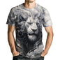 Lion Tshirt for Men 3D Printed Shirt Novelty Animal Lion Graphic T-Shirts Mens Tee Tops - 7DAY'S