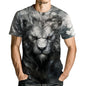 Lion Tshirt for Men 3D Printed Shirt Novelty Animal Lion Graphic T-Shirts Mens Tee Tops - 7DAY'S