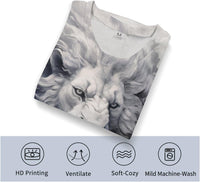 Lion Tshirt for Men 3D Printed Shirt Novelty Animal Lion Graphic T-Shirts Mens Tee Tops - 7DAY'S