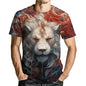 Lion Tshirt for Men 3D Printed Shirt Novelty Animal Lion Graphic T-Shirts Mens Tee Tops - 7DAY'S