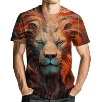 Lion Tshirt for Men 3D Printed Shirt Novelty Animal Lion Graphic T-Shirts Mens Tee Tops - 7DAY'S