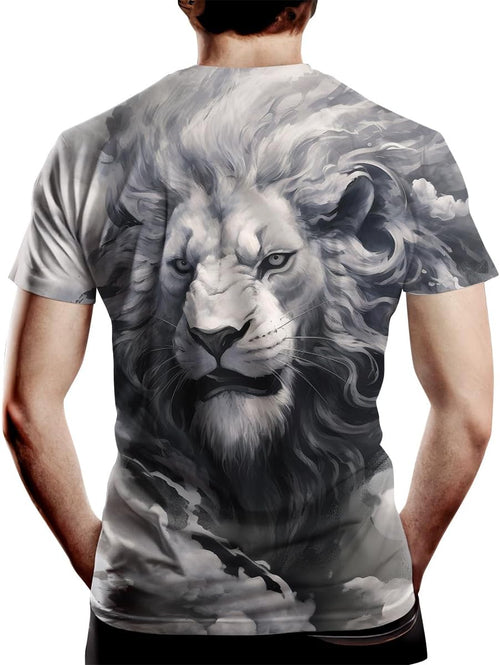 Lion Tshirt for Men 3D Printed Shirt Novelty Animal Lion Graphic T-Shirts Mens Tee Tops - 7DAY'S