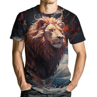 Lion Tshirt for Men 3D Printed Shirt Novelty Animal Lion Graphic T-Shirts Mens Tee Tops - 7DAY'S