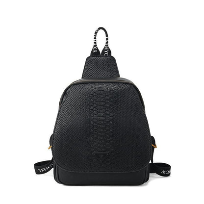 Litchi Print Black Shoulder Bag Casual Crossbody Bag - 7DAY'S