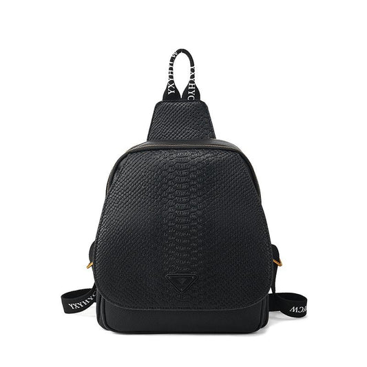 Litchi Print Black Shoulder Bag Casual Crossbody Bag - 7DAY'S