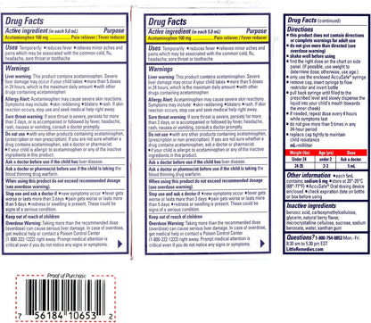 Little Remedies Infant Fever & Pain Reliever, Natural Berry Flavor, 2 Fl Oz (Pack of 2) - 7DAY'S