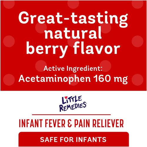 Little Remedies Infant Fever & Pain Reliever, Natural Berry Flavor, 2 Fl Oz (Pack of 2) - 7DAY'S