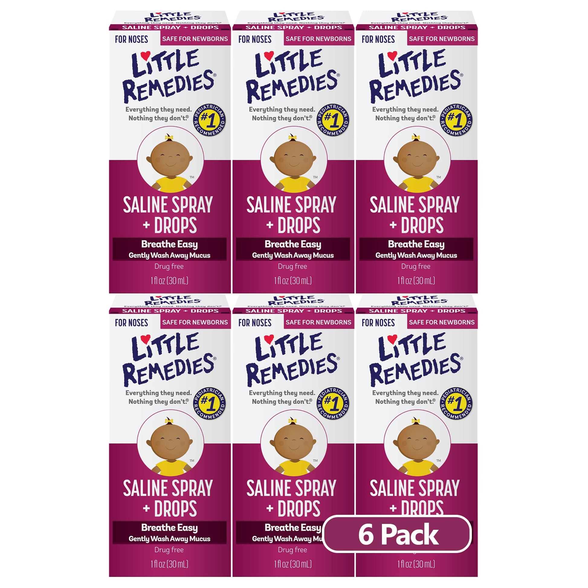 Little Remedies, Saline Nasal Spray and Saline Drops for Baby and Newborn, 0.5 Fl Oz, 3 Pack - 7DAY'S