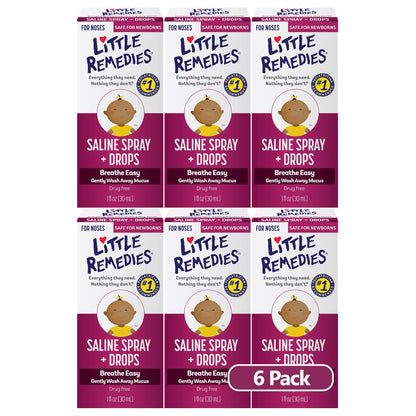 Little Remedies, Saline Nasal Spray and Saline Drops for Baby and Newborn, 0.5 Fl Oz, 3 Pack - 7DAY'S
