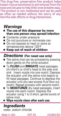 Little Remedies Sterile Saline Nasal Mist, Safe for Newborns, 3 oz - 7DAY'S