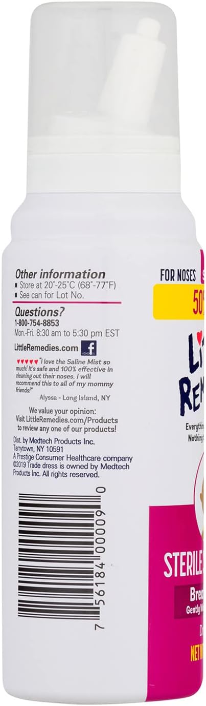 Little Remedies Sterile Saline Nasal Mist, Safe for Newborns, 3 oz - 7DAY'S