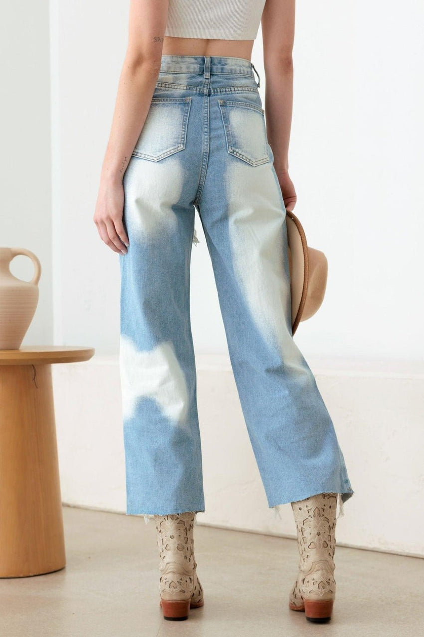 Litz La Frayed Cut Distressed Jeans - 7DAY'S