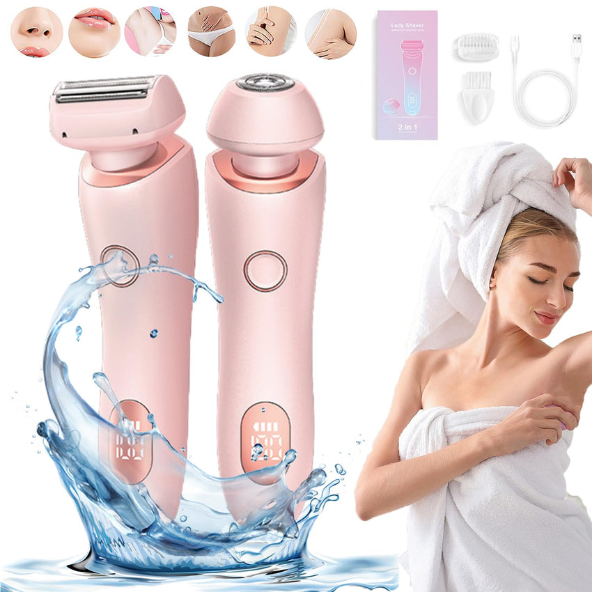 Livira Body Shaver Women, Vantique Shaver, Favorabler - D shaverfor Women, Comfort 2 in 1 Electric Lady Shavers, Electric Ladyshaver Waterproof womenWet - Dry Razor Rechargeable Hair (Pink) - 7DAY'S