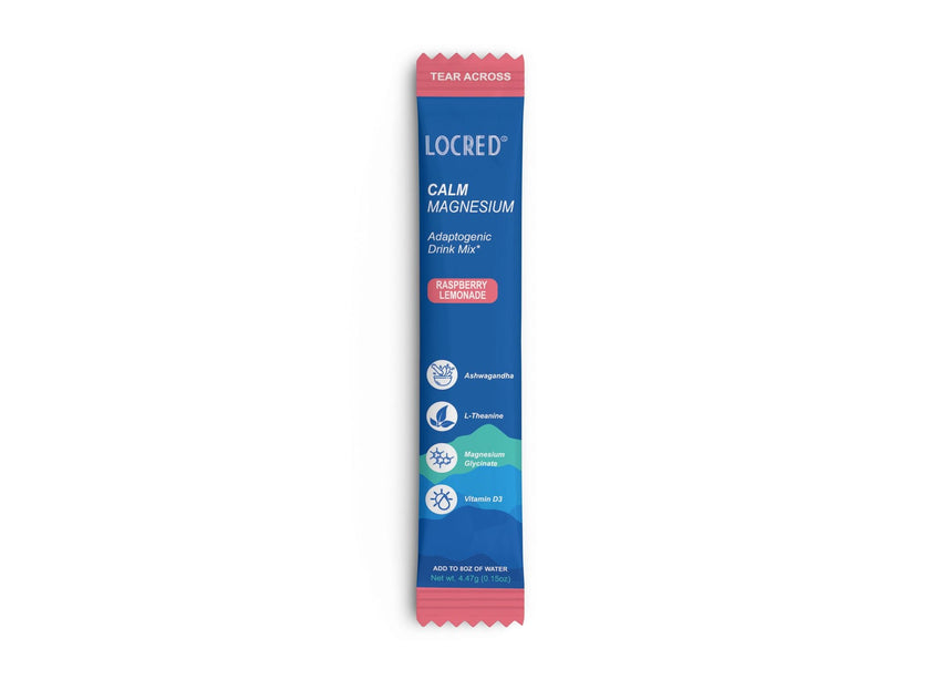 LOCRED Supercalm Powdered Drink Mix, Raspberry Lemonade, L Theanine, Ksm - 66 Ashwagandha, Magnesium Glycinate, Vitamin D 3, Supplements for Relaxation & Focus, No Sugar, Non GMO, On The Go, 20 Ct - 7DAY'S