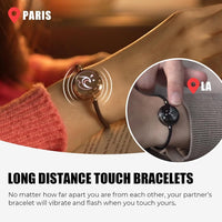 Long Distance Touch Bracelets for Couples, Vibration & Light up for Love Couples Bracelets - 7DAY'S