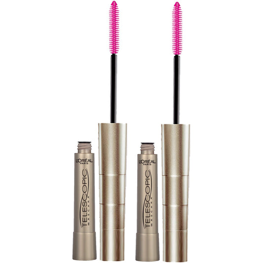 L'Oreal Paris Makeup Telescopic Original Lengthening Mascara, Blackest Black, 0.27 Fl Oz (1 Count) - 7DAY'S