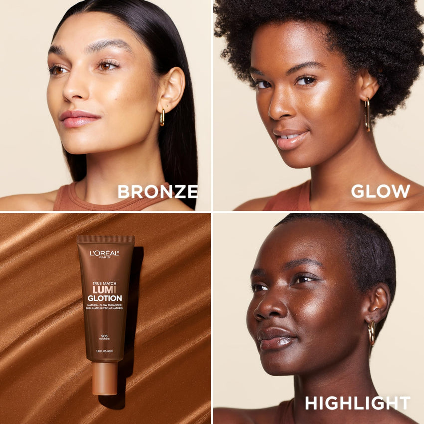 L'Oreal Paris Makeup True Match Lumi Glotion, Natural Glow Enhancer, Illuminator Highlighter, Bronzing Drops For a Sun - Kissed Glow, 902 Light - 7DAY'S