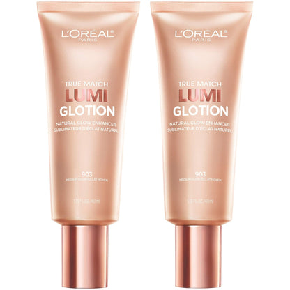 L'Oreal Paris Makeup True Match Lumi Glotion, Natural Glow Enhancer, Illuminator Highlighter, Bronzing Drops For a Sun - Kissed Glow, 902 Light - 7DAY'S