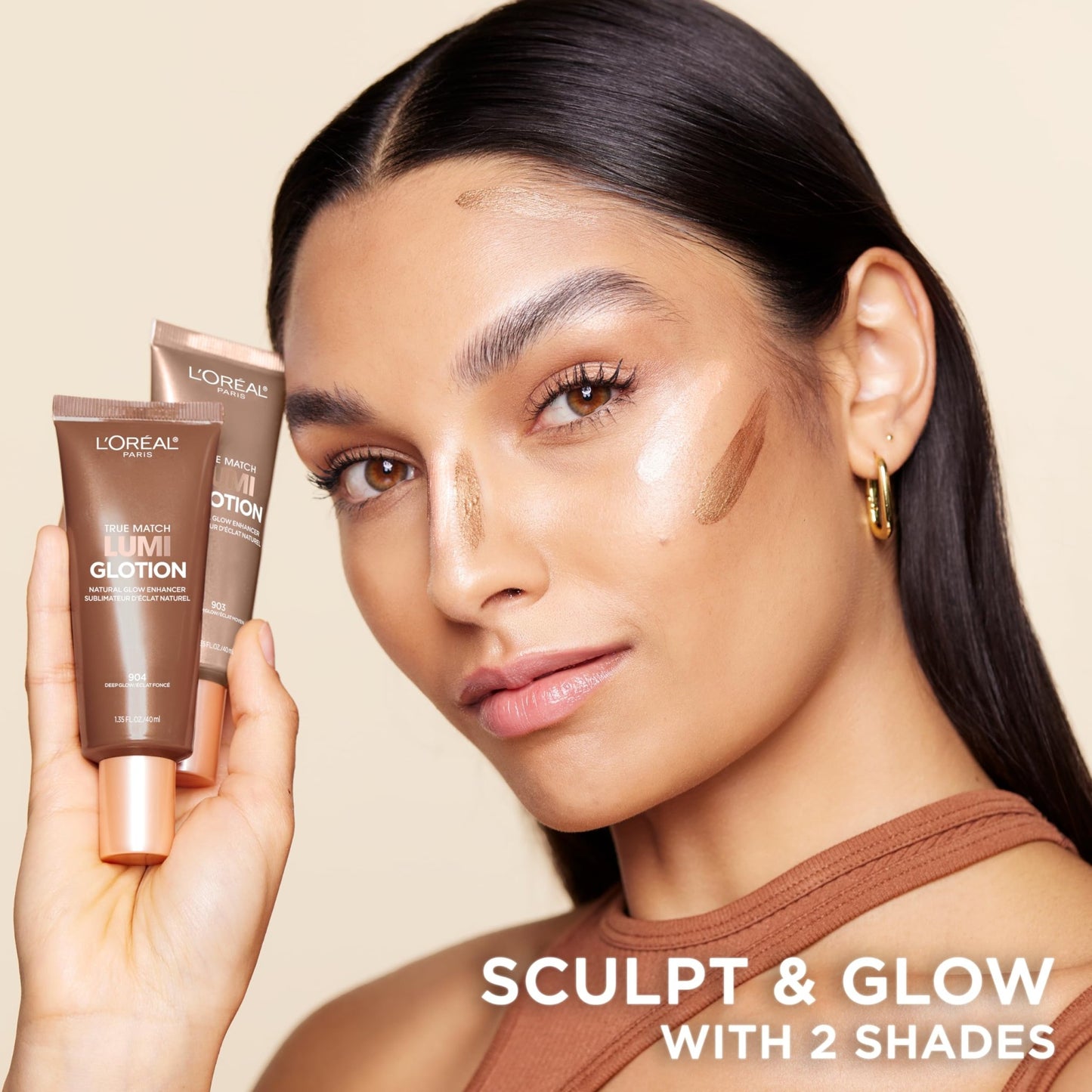 L'Oreal Paris Makeup True Match Lumi Glotion, Natural Glow Enhancer, Illuminator Highlighter, Bronzing Drops For a Sun - Kissed Glow, 902 Light - 7DAY'S