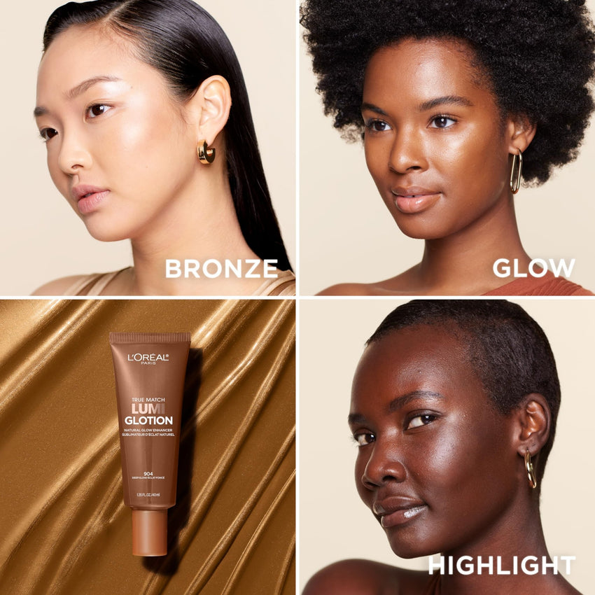 L'Oreal Paris Makeup True Match Lumi Glotion, Natural Glow Enhancer, Illuminator Highlighter, Bronzing Drops For a Sun - Kissed Glow, 902 Light - 7DAY'S