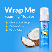 Lottabody Coconut Oil and Shea Wrap Me Foaming Curl Mousse , Creates Soft Wraps, Hair Mousse for Curly Hair, Defines Curls, Anti Frizz, 7 Fl Oz - 7DAY'S
