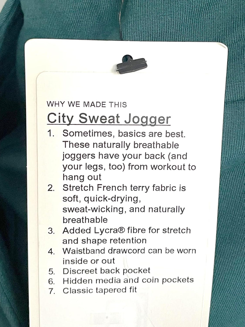 lululemon CITY SWEAT JOGGER (US, Alpha, Large, Regular, Regular, Green Jasper) - 7DAY'S