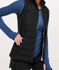 lululemon Down For It All Vest Sz 6 (Black) - 7DAY'S