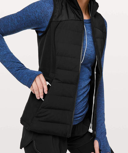 lululemon Down For It All Vest Sz 6 (Black) - 7DAY'S