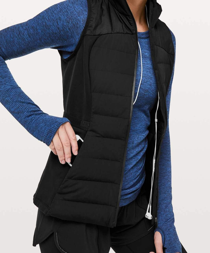 lululemon Down For It All Vest Sz 6 (Black) - 7DAY'S