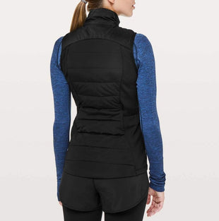 lululemon Down For It All Vest Sz 6 (Black) - 7DAY'S