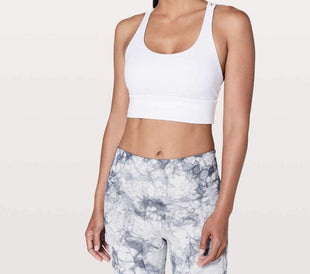 lululemon Energy Bra Long Line (White, 12) - 7DAY'S
