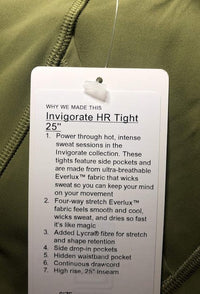 lululemon INVIGORATE HR Tight 25" - BRZG (Bronze Green) (6) - 7DAY'S